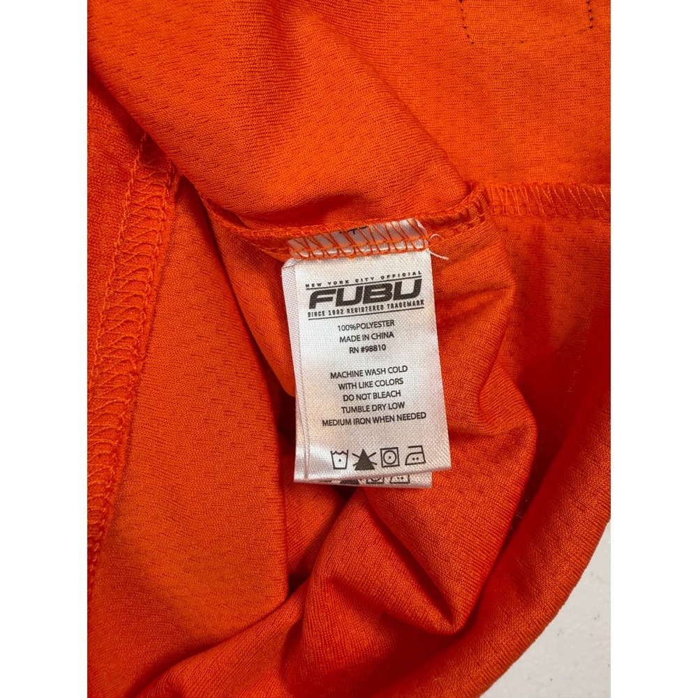 FUBU Los Angeles 05 Football Jersey Orange Blue Mesh Streetwear Mens Medium NWT - Picture 7 of 7